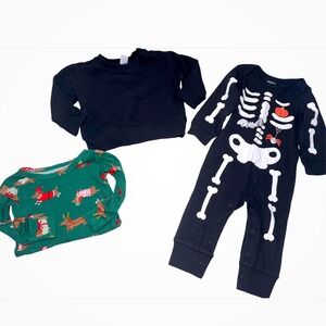 Carter's & Nordstrom Baby Holiday Lot Unisex 9–12M Skeleton Christmas NWOT